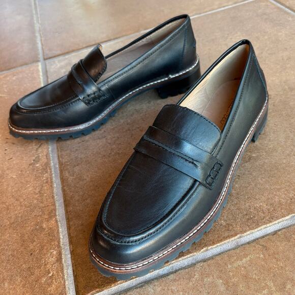 Madewell The Corinne Black Lug Sole Loafers Versatile Updated Classic size 9 - Picture 1 of 16